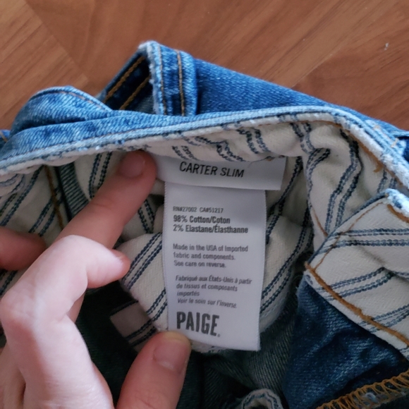 PAIGE Carter Slim Ripped Boyfriend Mom Jeans - Picture 4 of 4